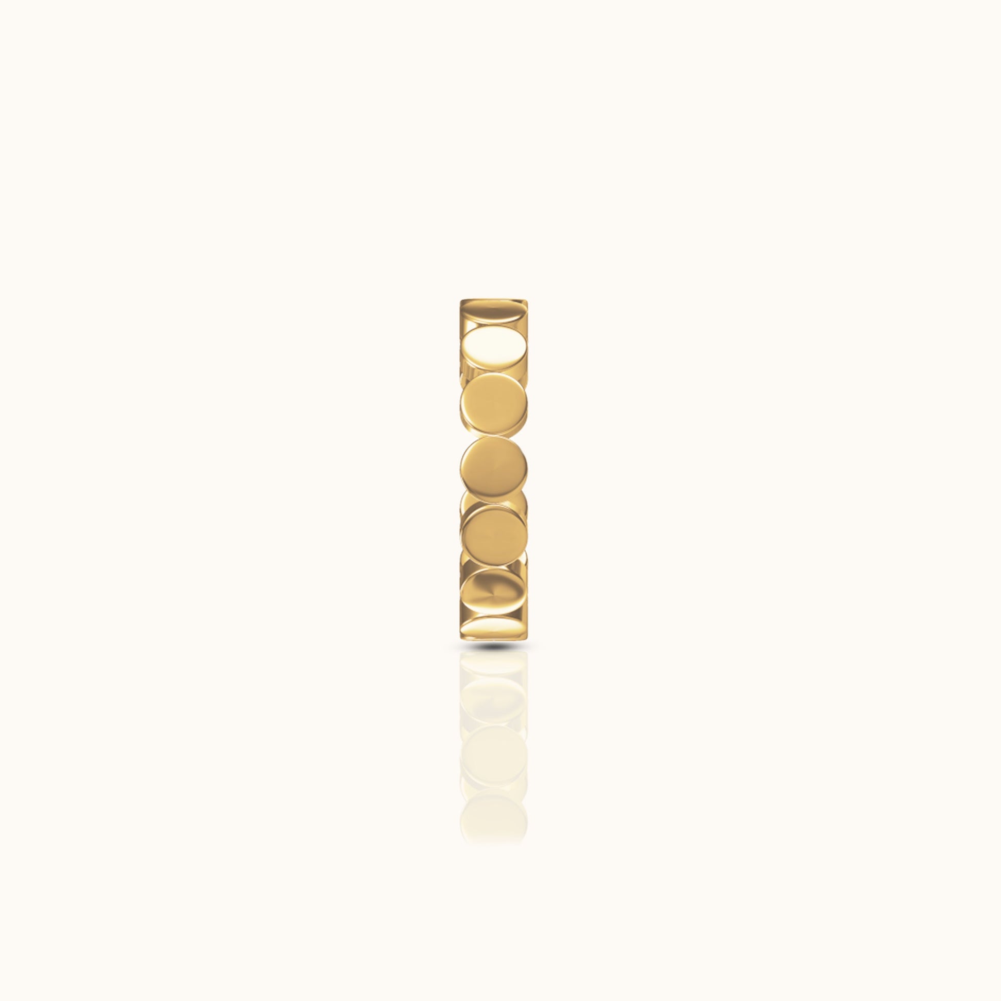 Plain Sleek Gold Cartilage Fake Piercing Round Coin Ear Cuff by Doviana