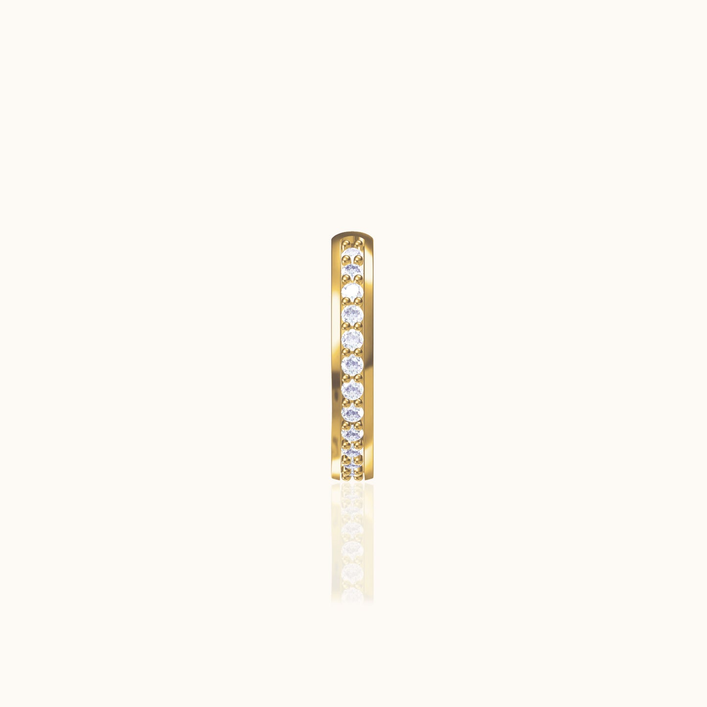 Gold CZ Pave Cartilage Tragus Secure Thin Cuff Single CZ Ear Cuff by Doviana
