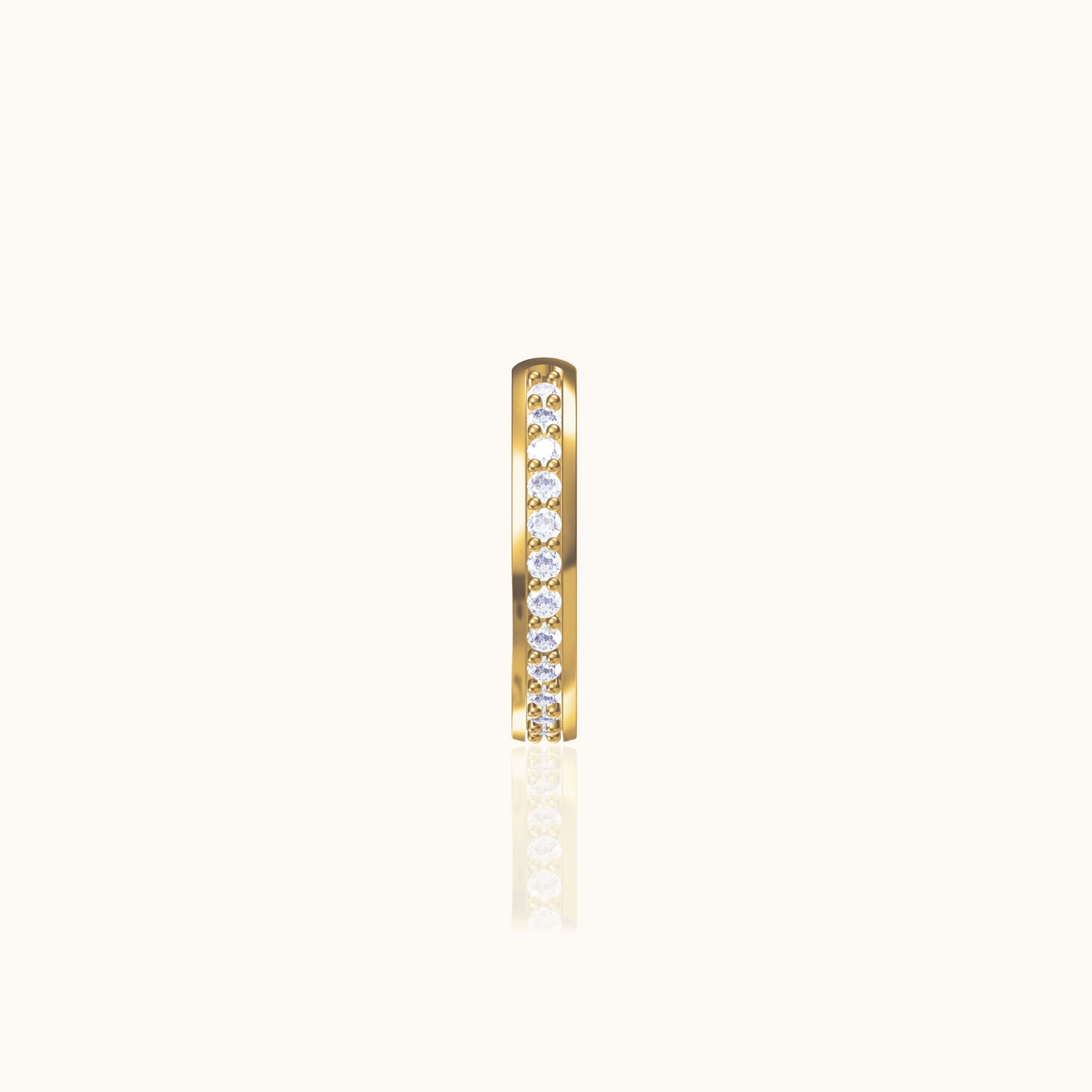 Gold CZ Pave Cartilage Tragus Secure Thin Cuff Single CZ Ear Cuff by Doviana
