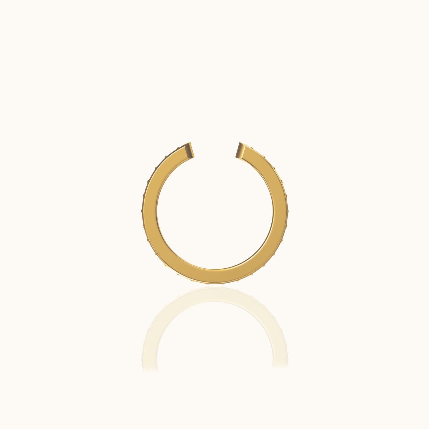 Gold CZ Pave Cartilage Tragus Secure Thin Cuff Single CZ Ear Cuff by Doviana