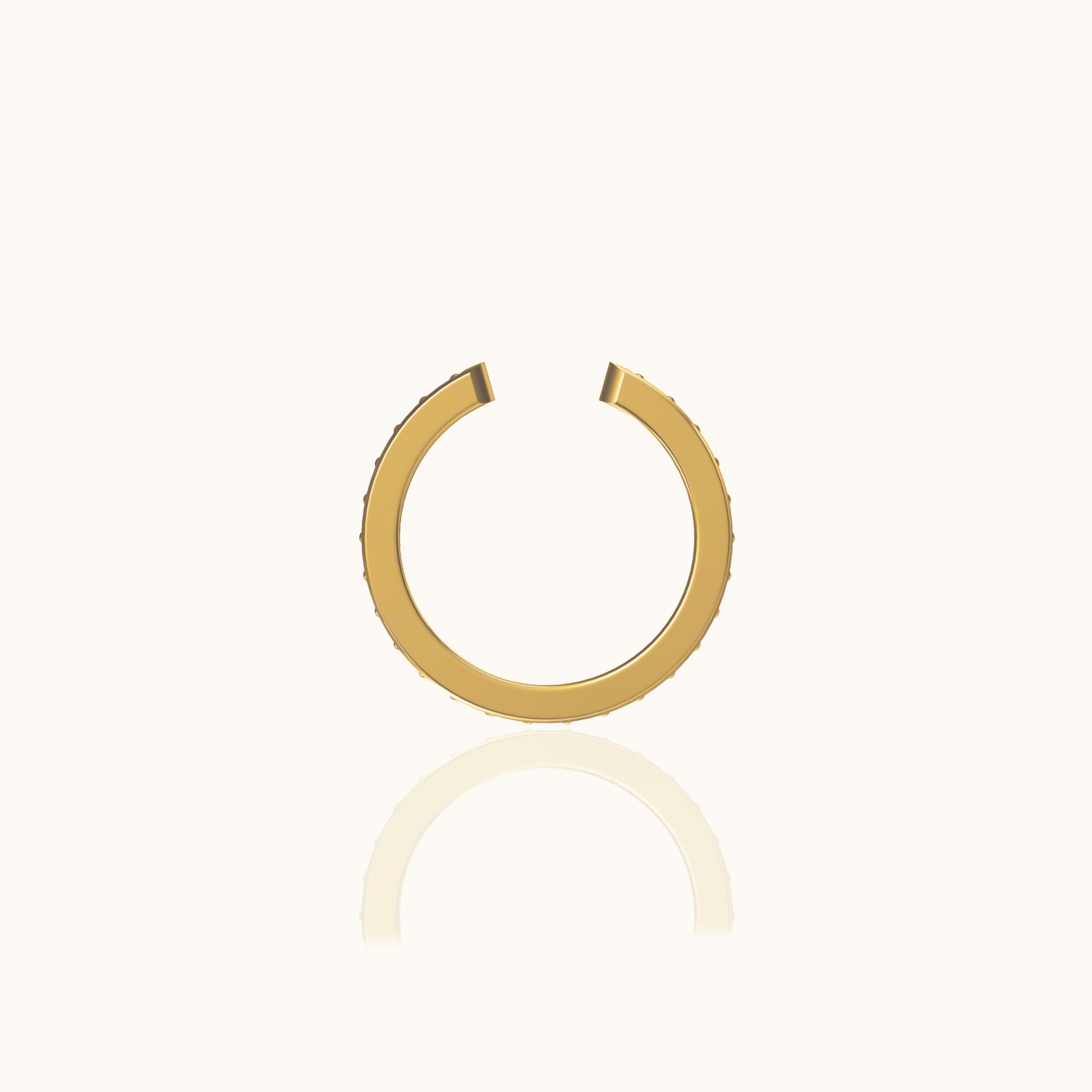 Gold CZ Pave Cartilage Tragus Secure Thin Cuff Single CZ Ear Cuff by Doviana