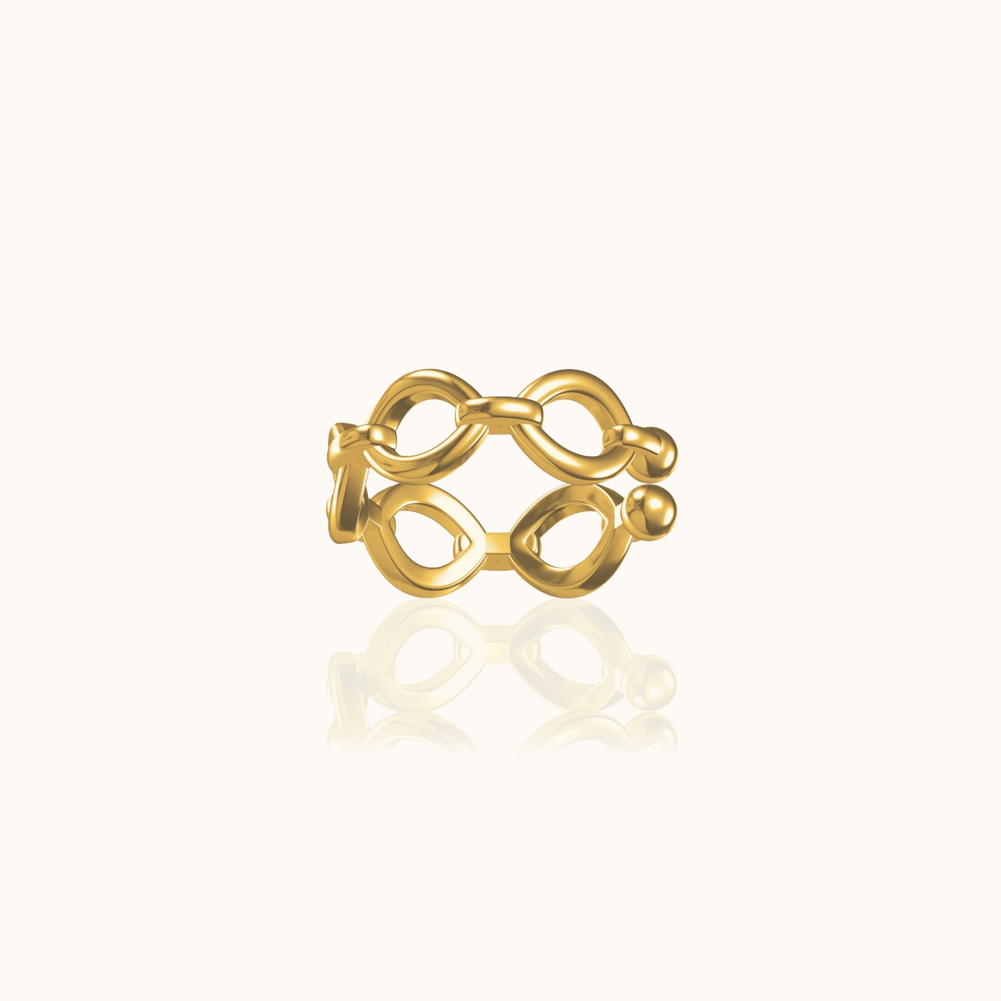 Cuban Link Chain Circular Gold Cuff Single Chain Ear Cuff Cartilage Fake Piercing by Doviana