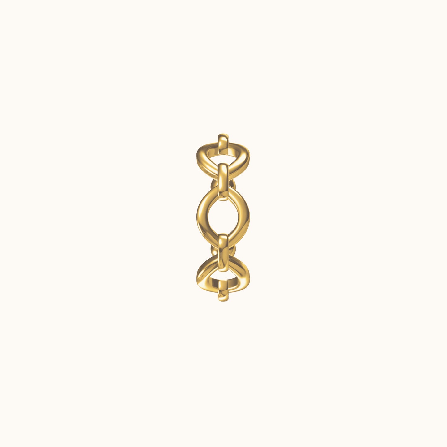 Cuban Link Chain Circular Gold Cuff Single Chain Ear Cuff Cartilage Fake Piercing by Doviana