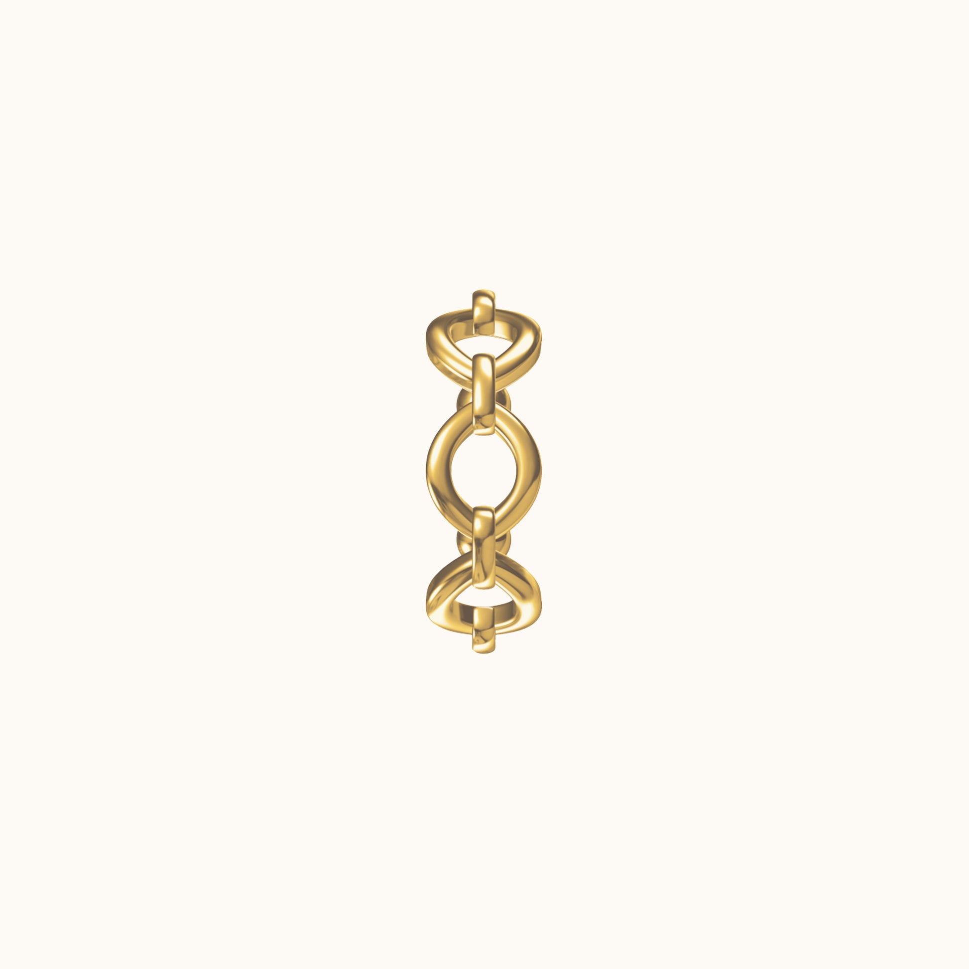 Cuban Link Chain Circular Gold Cuff Single Chain Ear Cuff Cartilage Fake Piercing by Doviana