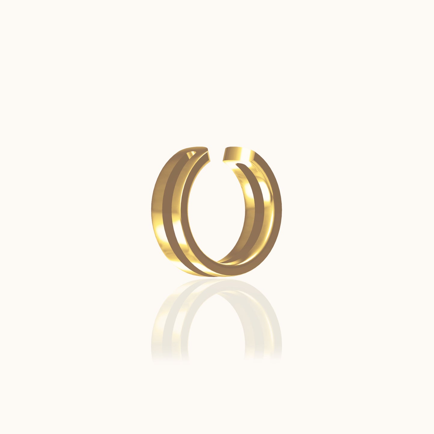 Single Gold Double Layer Ear Cuff Secure Won't Fall Off Affordable Earrings by Doviana