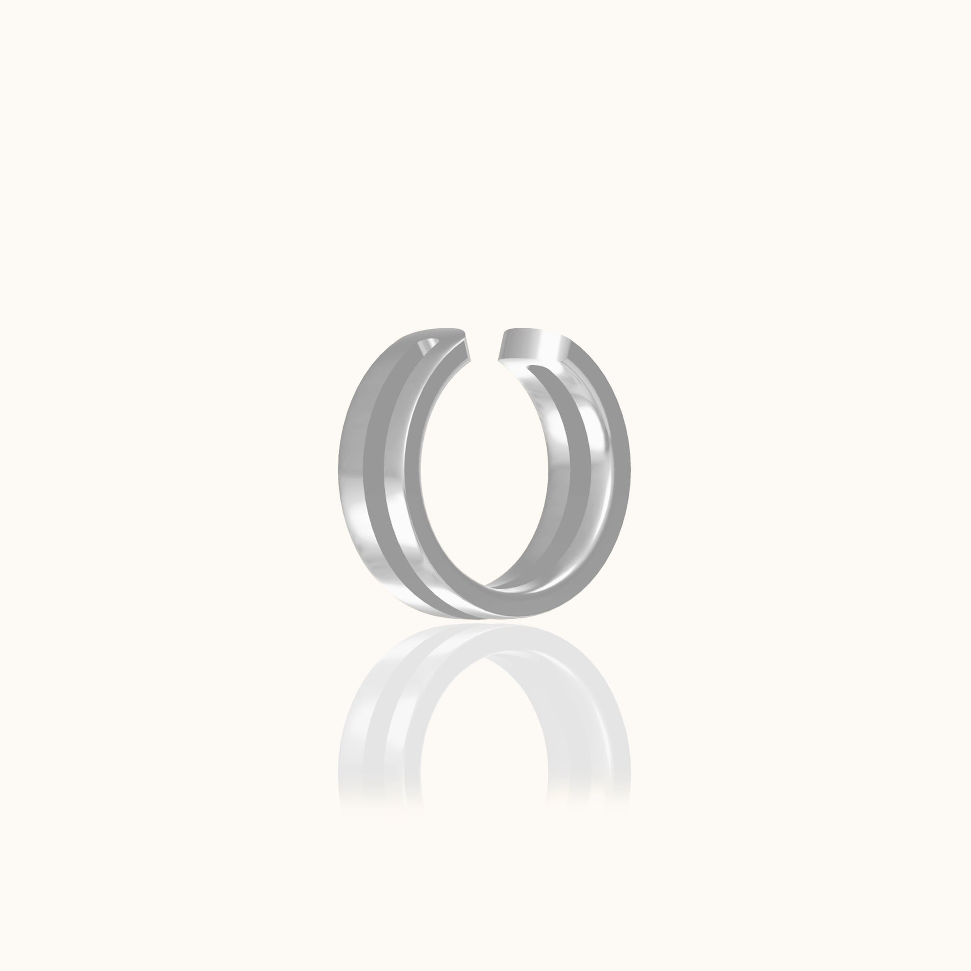 Single 925 Sterling Silver Double Layer Ear Cuff Secure Won't Fall Off Affordable Earrings by Doviana
