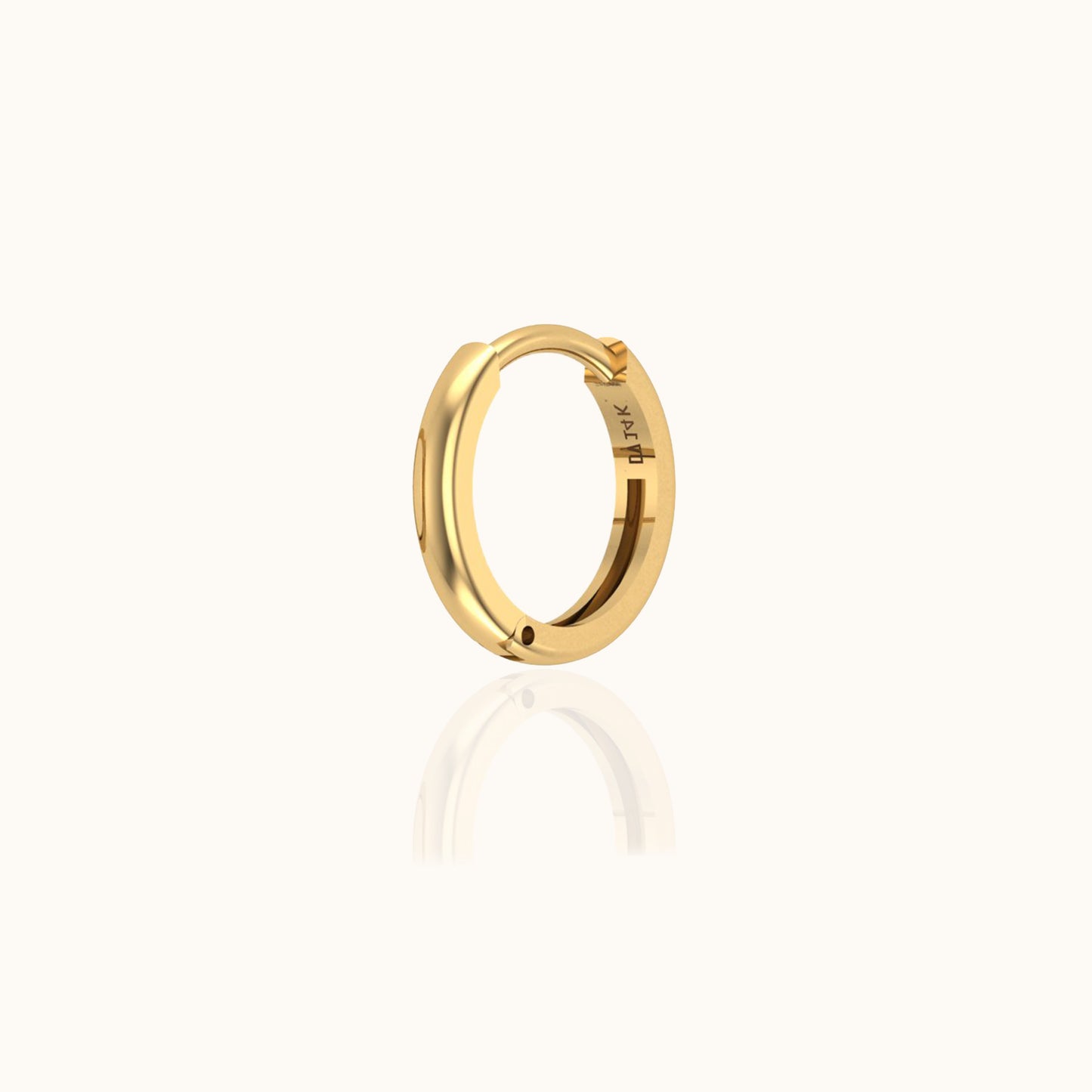 14K Solid Gold Staple Hoop Earring nap huggie hoop no need to take off by Doviana