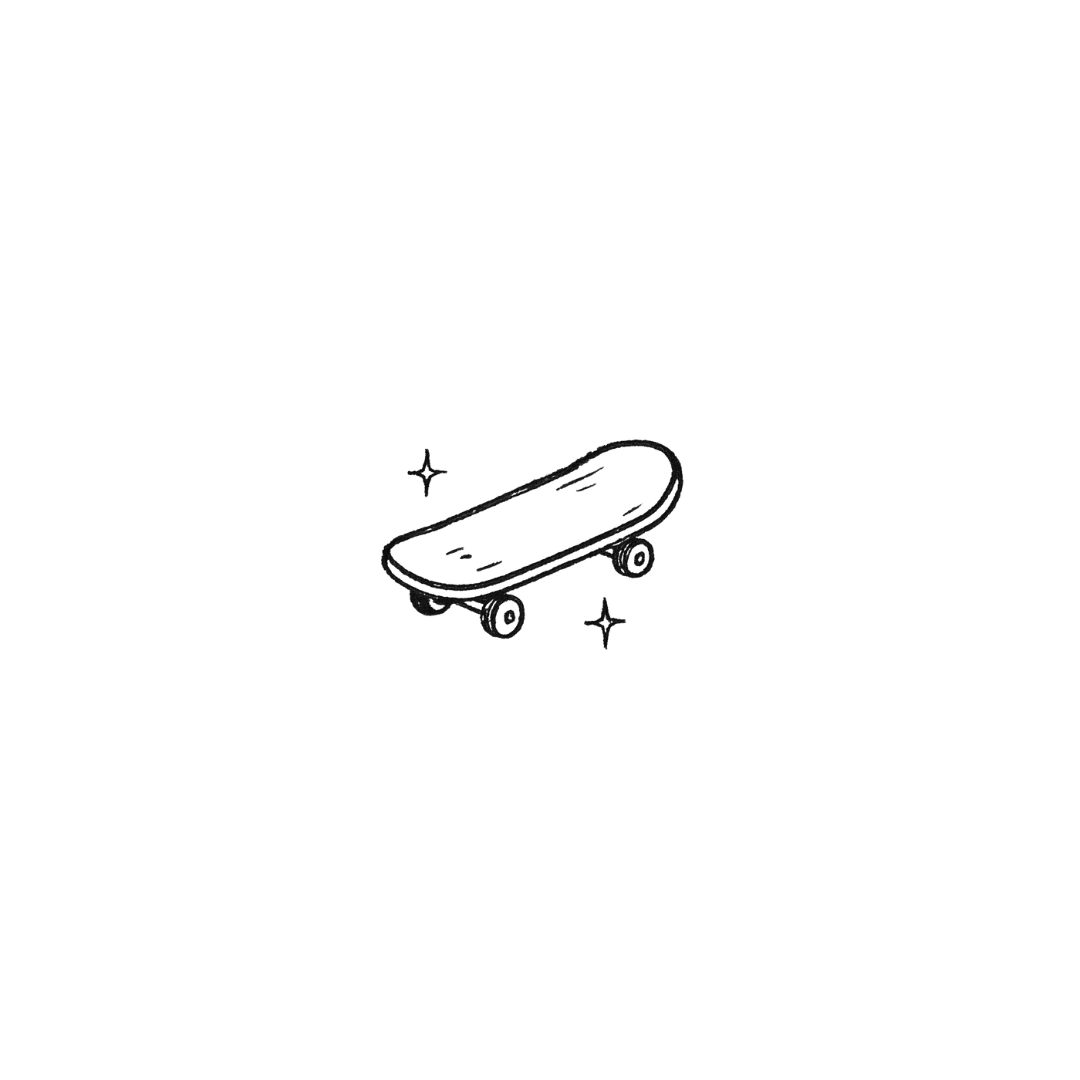 Skateboard — A Symbol of Freedom & Flow by DOVIANA Tattoo Studio (length 0.48‘’)
