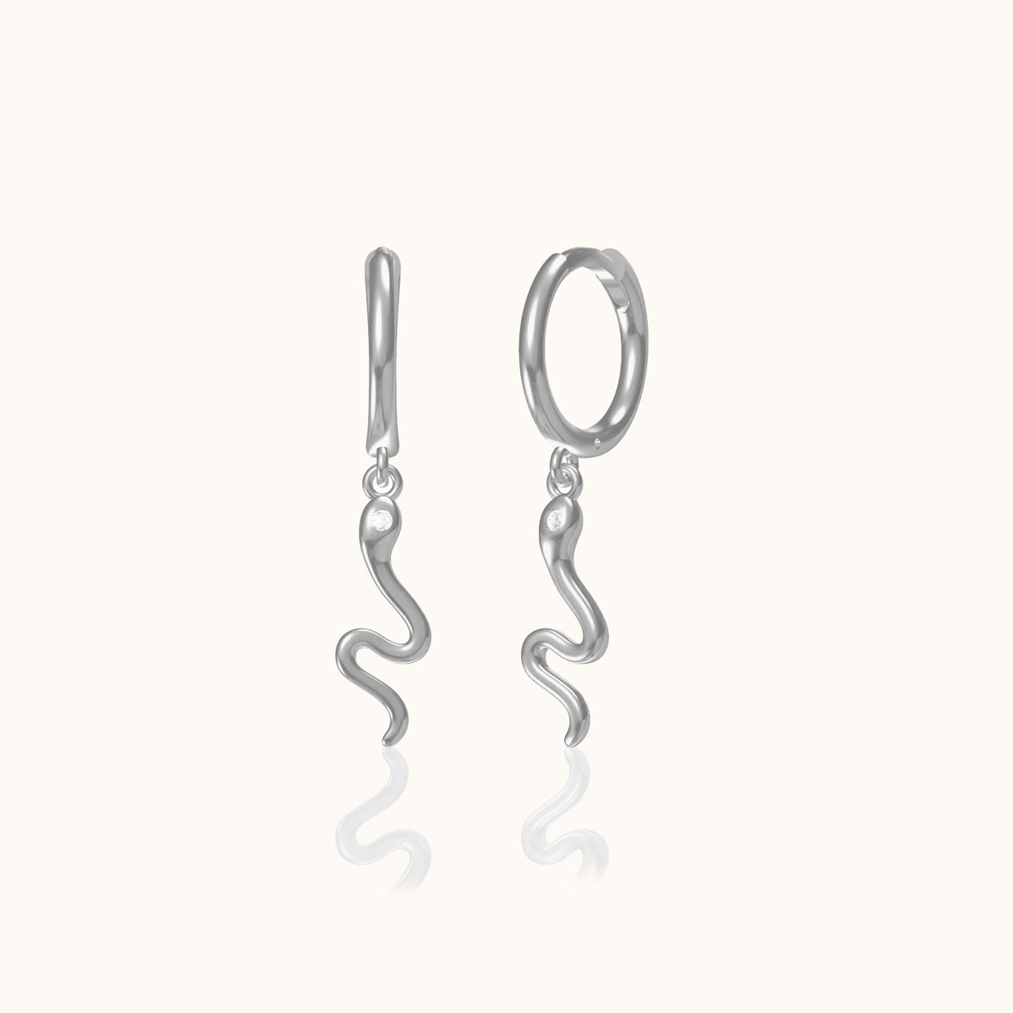 Eternal Love Serpent Dangle 925 Sterling Silver Animal Charm Drop Snake Dangle Earrings by Doviana