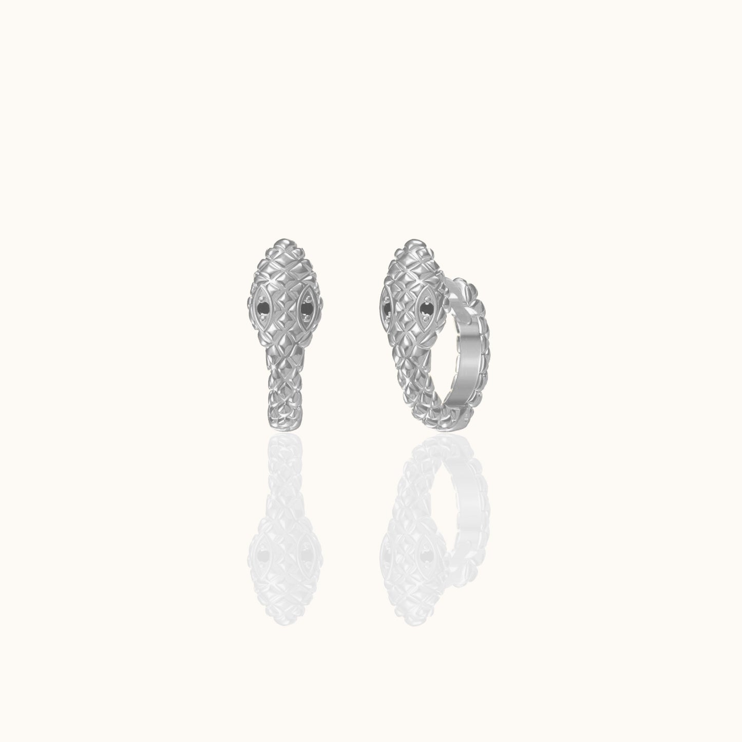 Petite Gold Snake Huggie Hoop Earrings Delicate Animal Serpent Mini Hoops by Doviana