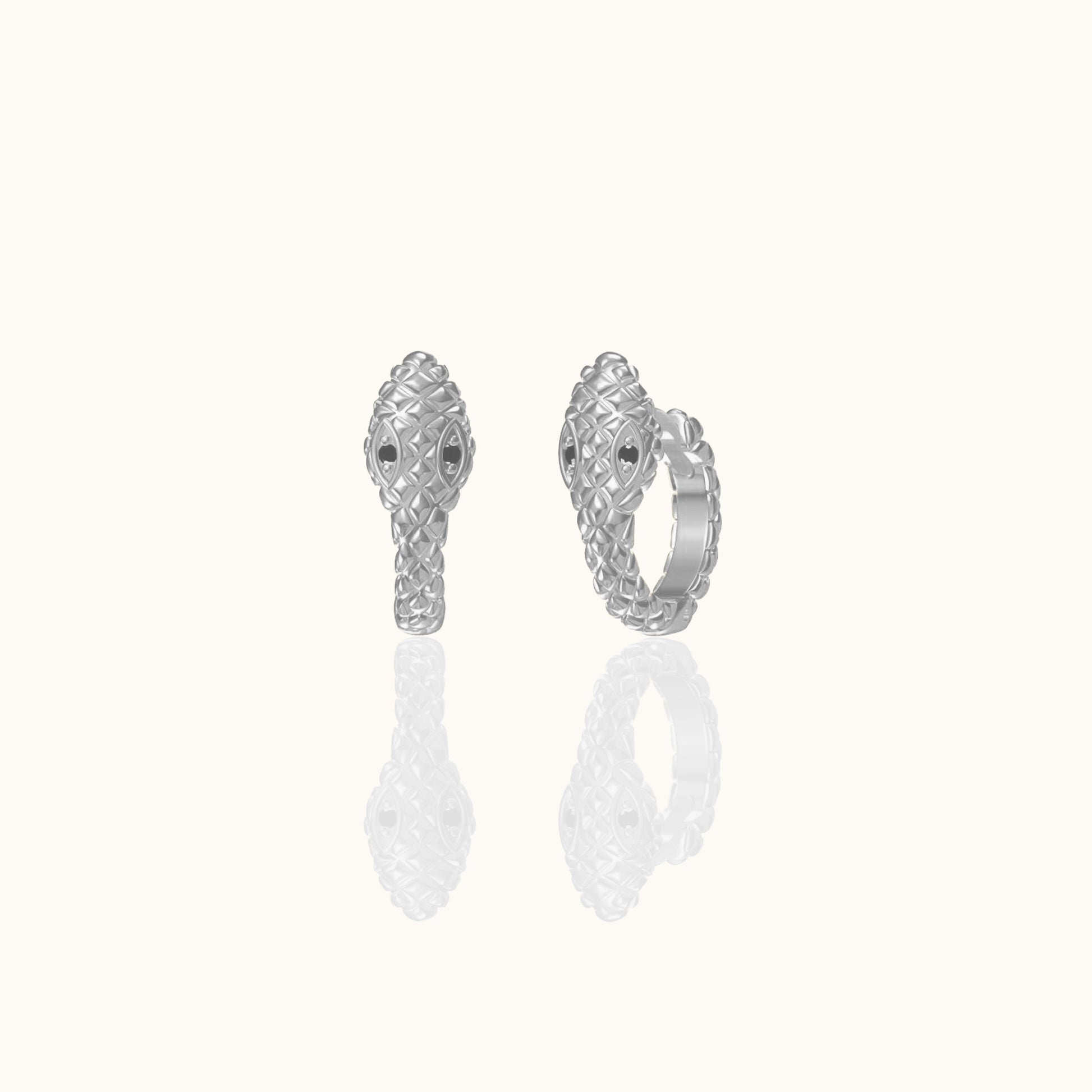 Petite Gold Snake Huggie Hoop Earrings Delicate Animal Serpent Mini Hoops by Doviana