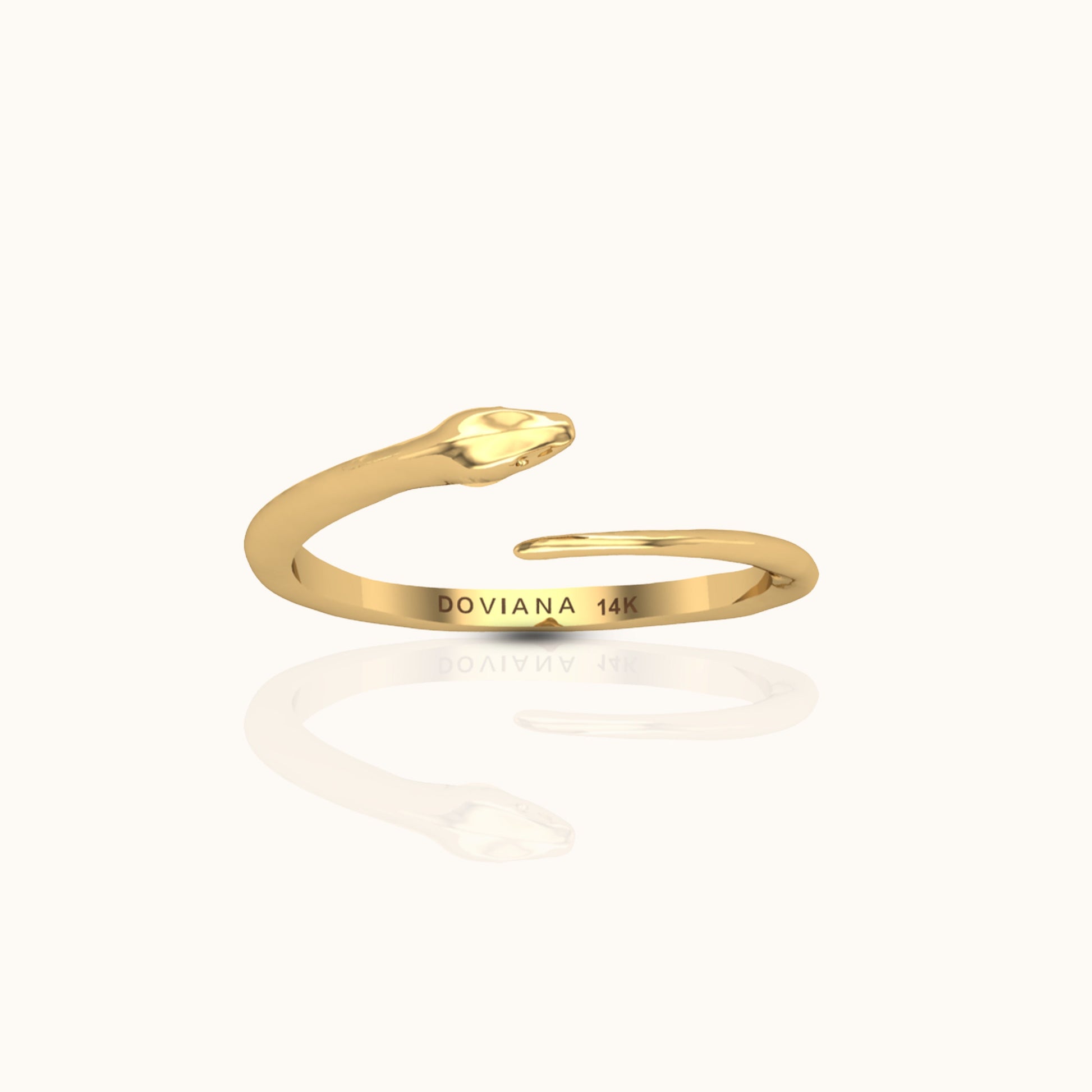 Embrace Timeless with 14K Solid Gold Eternal Snake Wrap Ring | Doviana