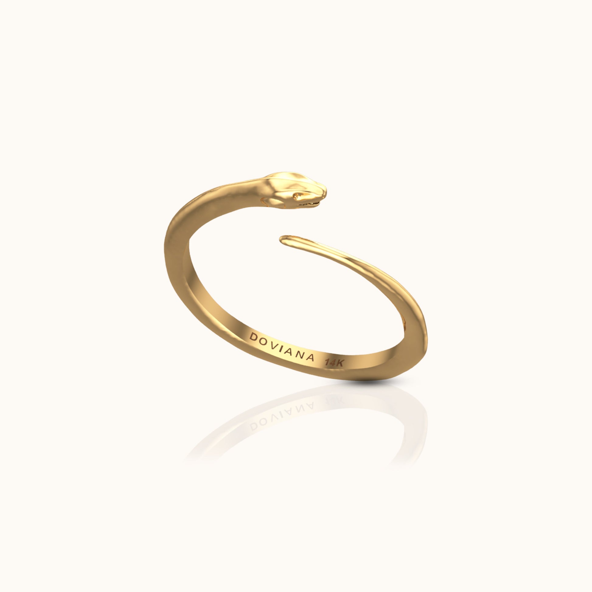Embrace Timeless with 14K Solid Gold Eternal Snake Wrap Ring by Doviana
