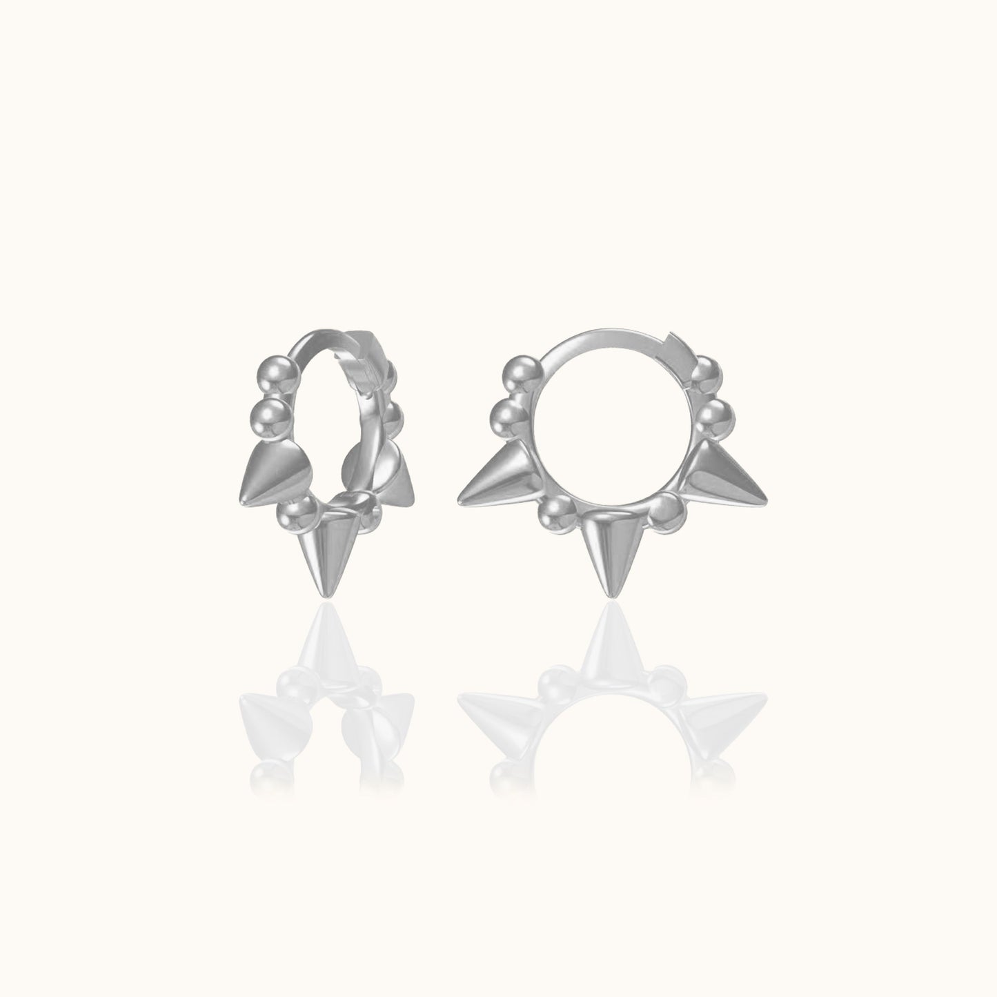 Mini Point Petite Triple Spikes Huggie Hoops Tiny Gold Spike Hoop Earrings by Doviana