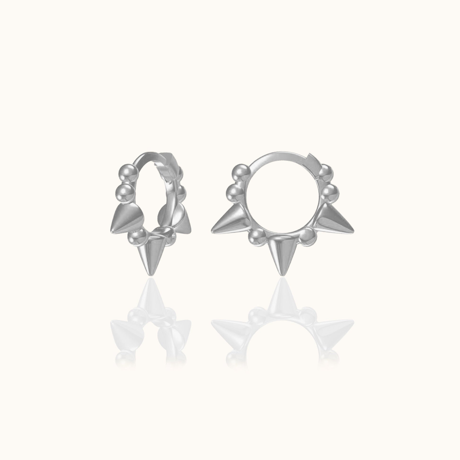 Mini Point Petite Triple Spikes Huggie Hoops Tiny Gold Spike Hoop Earrings by Doviana