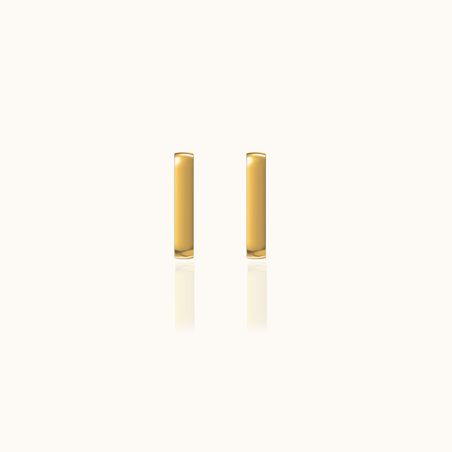 Block Chunky Gold Square Thick Rectangle Mini Huggie Hoop Earrings by Doviana