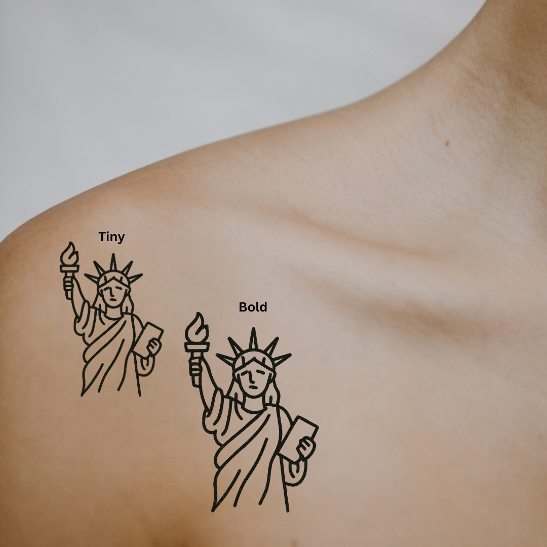 Statue of Liberty Mood by DOVIANA Tattoo Studio (width 0.5‘’)