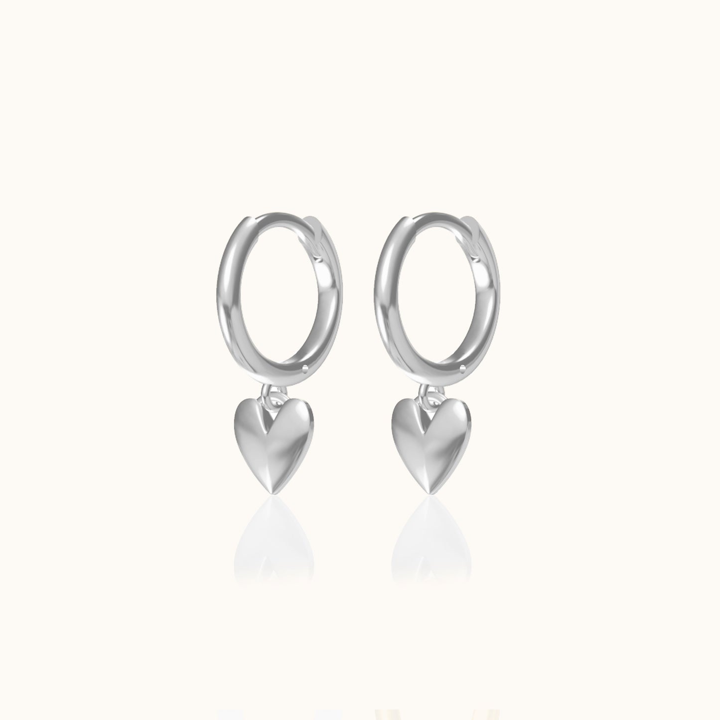 Love Theme Charm Drop Friendship 925 Sterling Silver Sweetheart Heart Dangle Hoop Earrings by Doviana