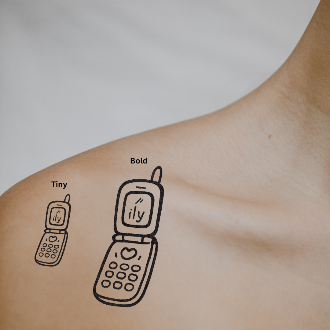 Text Me Back — Retro Love Hits Different by DOVIANA Tattoo Studio (height 0.6‘’)