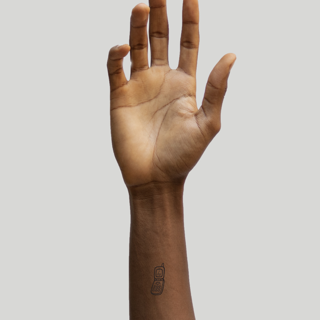 Text Me Back — Retro Love Hits Different by DOVIANA Tattoo Studio (height 0.6‘’)