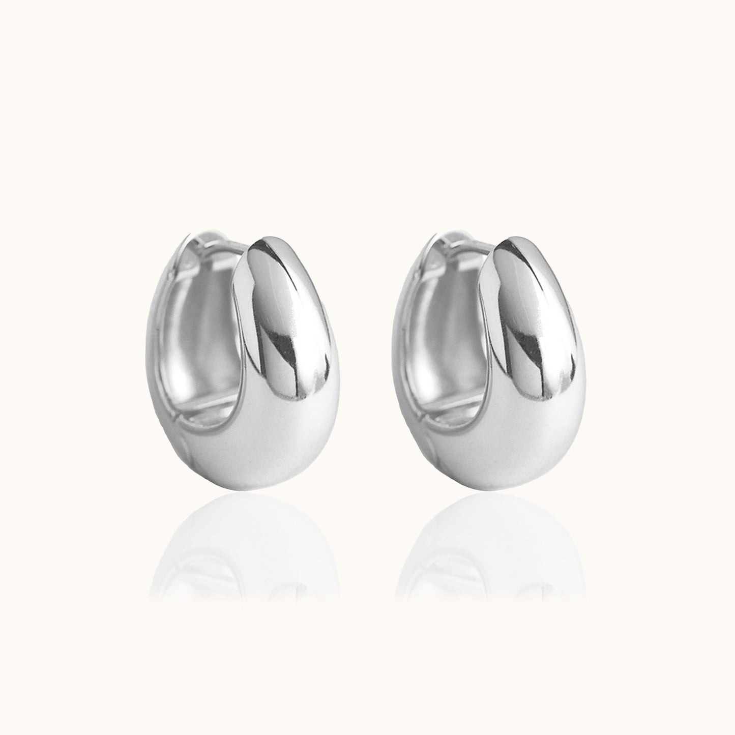 Chunky Thick Huggie Hoops Earrings