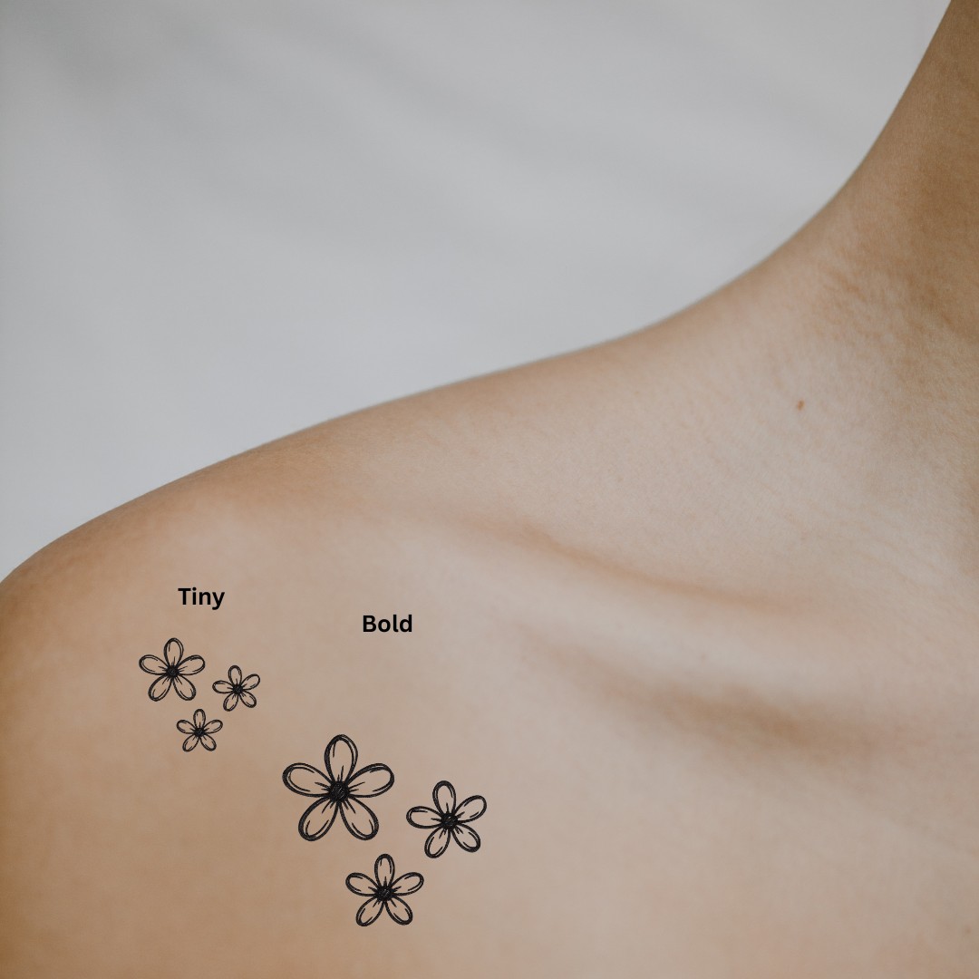 Three Blooms — A Symbol of Growth & Grace by DOVIANA Tattoo Studio (height 0.5‘’)