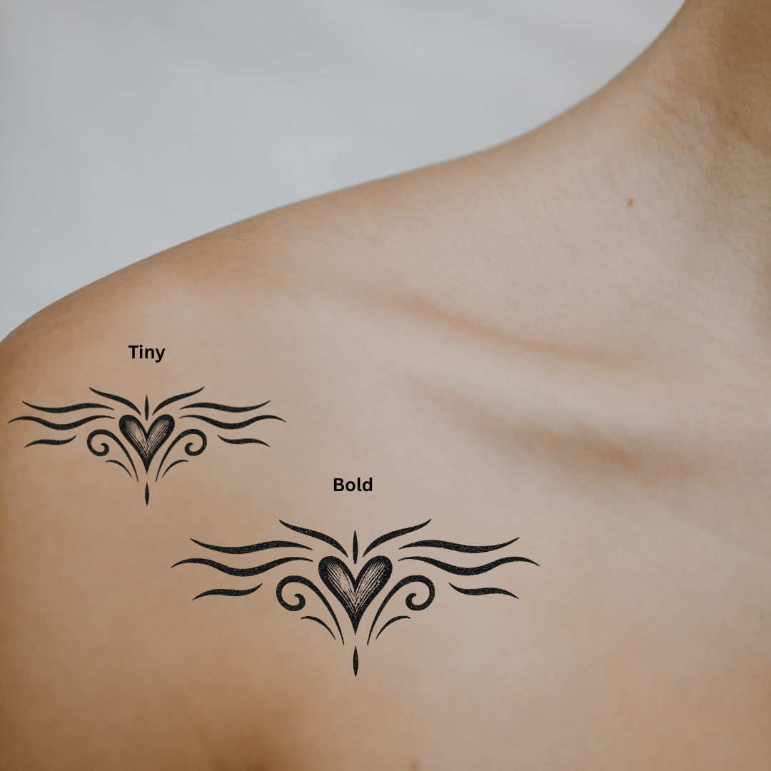Tribal Flame Heart — Wild Love Tattoo by DOVIANA Tattoo Studio (height 0.48‘’)