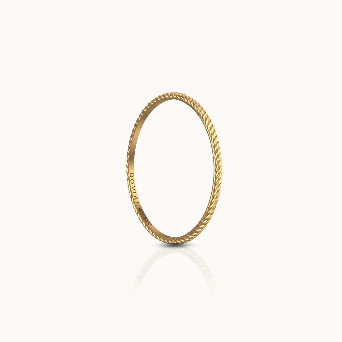 14K Solid Gold Twisted Rope Ring Sustainable Fine Jewelry for Heirloom by Doviana