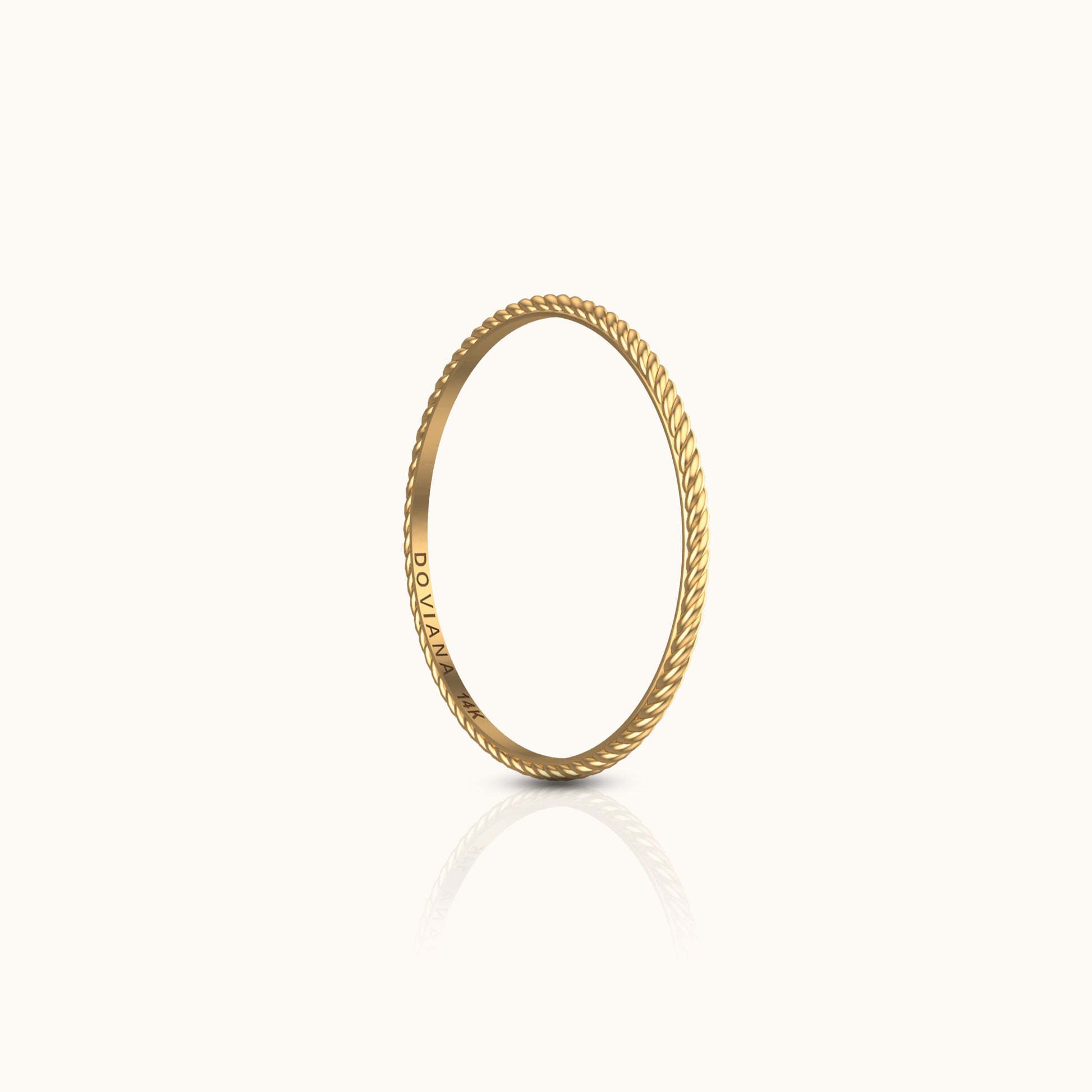 14K Solid Gold Twisted Rope Ring Sustainable Fine Jewelry for Heirloom by Doviana