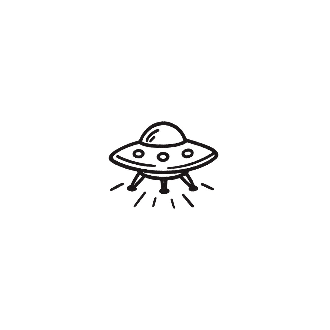 UFO - A Symbol of Wonder, Mystery & Out-of-This-World Vibes by DOVIANA Tattoo Studio (height 0.5‘’)